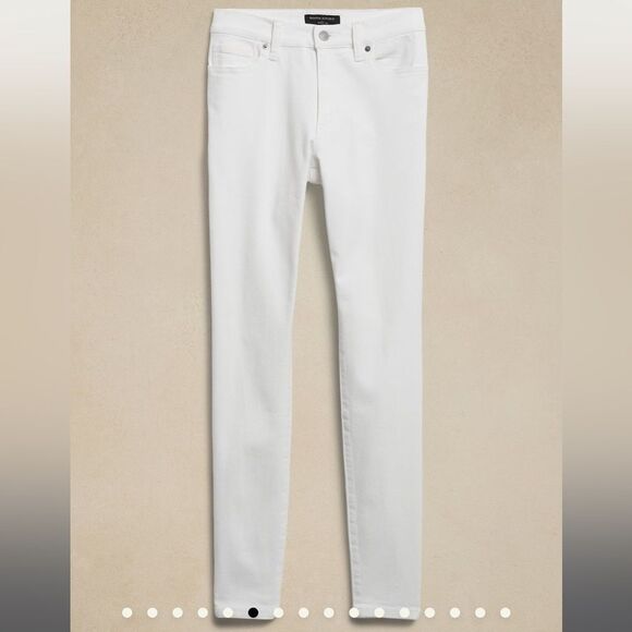 BANANA REPUBLIC Mid-Rise Skinny Jean, White, Size 27/4 Petite - Picture 5 of 11
